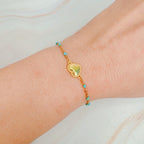 Dainty Color Dots Chain Heart Bracelet