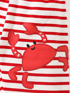 Children's Crab Graphic T-Shirt and Striped Shorts Set