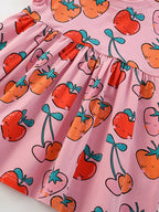 Children's Fruit Print Round Neck Casual Dress