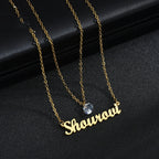 Double Layer Necklace Female English Alphabet Clavicle Pendant