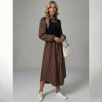 Striped Layred Midi Dress
