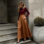 Elegant Solid-Color Skirt For Women