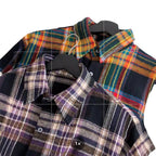 New Japanese-style Retro Color-block Design Loose-fit Shirt