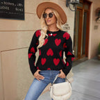 Knitted Jacquard Crew-neck Pullover Long-sleeve Knitwear Sweater