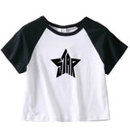 Women's Fashionable And Unique Pentagram Midriff-baring T-shirt