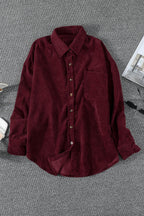 Pink Corduroy Button Pocket Shirt