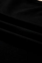 Black CLASSY UNTIL KICKOFF Plush Letter Patched Loose Sweatshirt