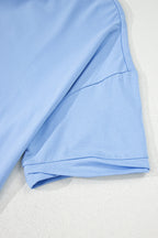 Myosotis Loose Half Sleeve Hi Low Hem T Shirt