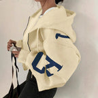 Women’s Zip-Up Printed Sweatshirt – Long Sleeve Casual Jacket