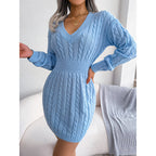 Women’s V-Neck Bodycon Sweater Dress