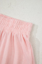 Light Pink 3 Pcs Crop Tank Top Shorts with Cardigan Lounge Set