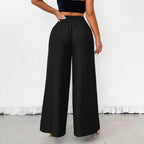 Women's High-Waist Drapey Wide-Leg Pants | Elastic Drawstring 5 Colors