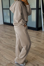 Jet Stream Half Zip Thumbhole Sleeve Hoodie Active Pants 2pcs Outfit