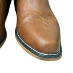 IUV Womens Size 8 Brown Faux Leather Embroidered 1.5" Heel Cowboy Boot Shoes