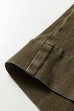 Jungle Green Double Waistband Loose Straight Jeans