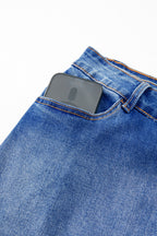 Ashleigh Blue Wrapped Crossed Waist Denim Mini Skirt