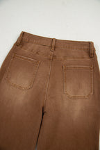Breen Cropped High Rise Wide Leg Jeans