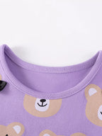 Children's Bear Print Top & Capri Leggings Set
