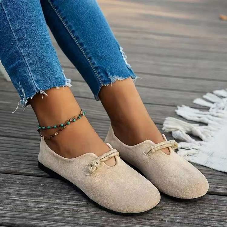 Women's Round Toe Suede Slip-On Flats