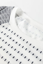 Black Stripe Raglan Patchwork Long Sleeve Tee