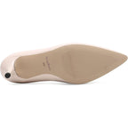 New CosyFever Women Size 7.5W Wide Tan 2.6" Heel Pointed Toe Slide On Pump Shoes
