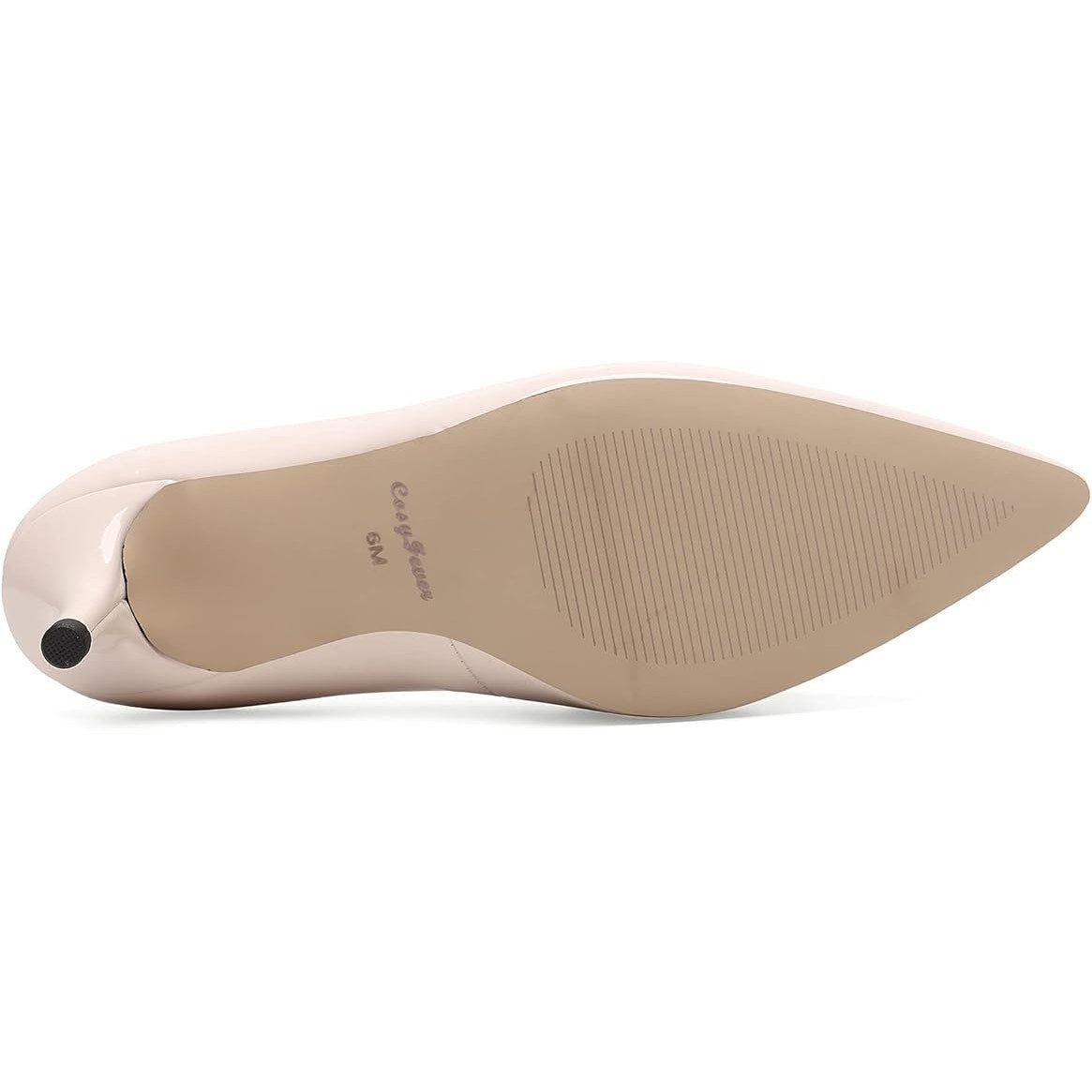 New CosyFever Women Size 7.5W Wide Tan 2.6" Heel Pointed Toe Slide On Pump Shoes