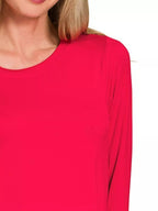 Zenana Flowy Round Hem Rayon Long Sleeve Top