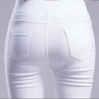Outerwear Stretchy Elastic-waist Colorful Pencil Pants