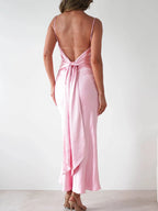Satin Backless Cami Dress