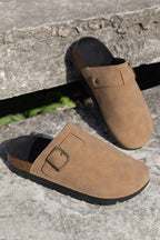Light French Beige Slip On Corky Platform Shoes