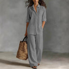 Women's Bohemian Cotton-Blend Top & Pants Set – Resort Lounge Co-ord