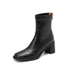 Stretch Retro Chunky Heels Commuter Boots — High Heel Style