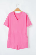 Bonbon Loose Half Sleeve V Neck Knit Romper