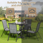 Outdoor Patio Dining Set with Metal Table and Chairs