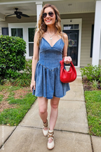 FOREVER FREE DENIM MINI DRESS