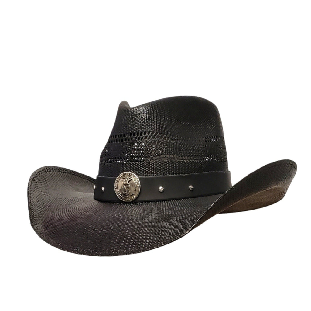 AIR FORCE HEROES BLACK SHANTUNG STRAW 213