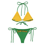 Jamaica Flag All Over Print Recycled String Bikini