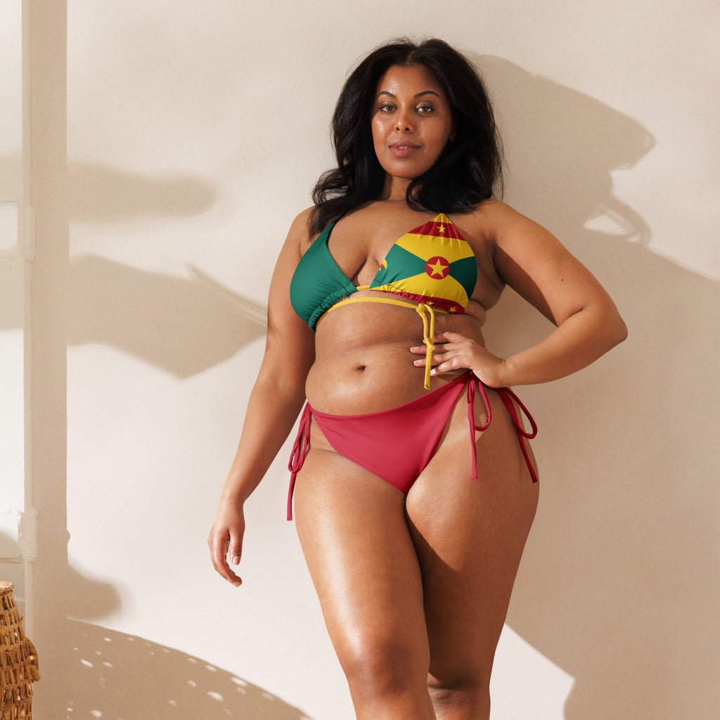 Grenada Flag All Over Print Recycled String Bikini