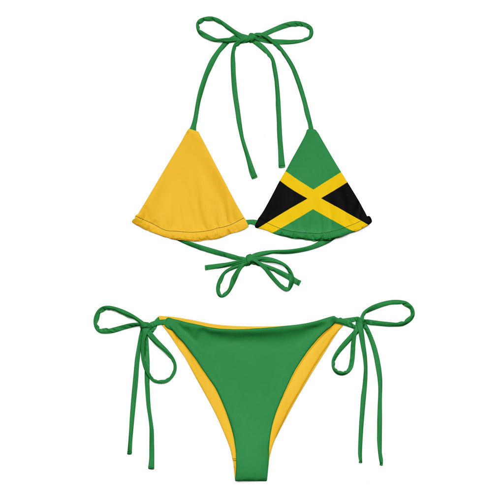 Jamaica Flag All Over Print Recycled String Bikini