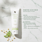 Unlike other scrubs that use sharp harsh ingredients Forever Aloe Scrub® uses microspheres of jojoba for a gentle cleansing experience As they roll these jojoba spheres pick up dead skin cells and clear the way for fresh newer skin below
