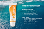 Aloe Sunscreen has the whole family covered with an innovative blend of sunscreens with water-resistant SPF 30 protection from UVA and UVB rays.