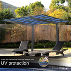 [10X17FT] Alora Extra-Large Heavy-Duty Outdoor Aluminum Single Side Carport With Galvanized Metal Roof (SAK31279)