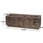 48-Inch Modern 50K BTU Outdoor Rectangular Propane Gas Fire Pit With Lava Rocks (SAK82521)