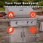 American Outdoor Grill 24NBT T-Series 2-Burner Built-In Natural Gas Grill W/ Rotisserie Kit, 24" [24NBT] (SAK65205)