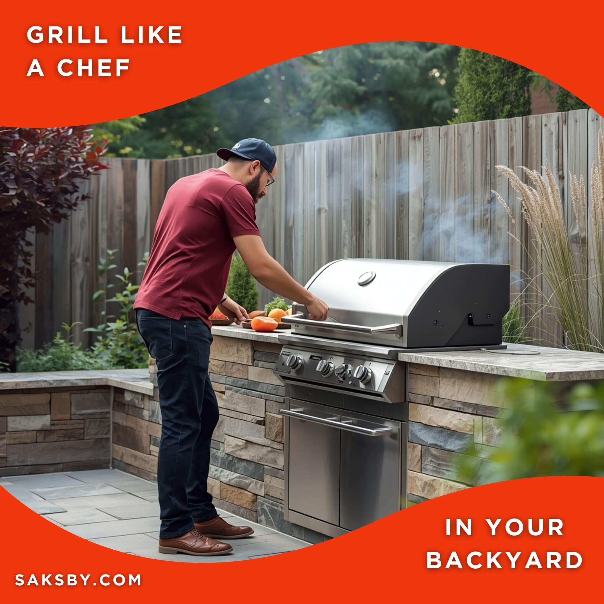 American Outdoor Grill 24NBT T-Series 2-Burner Built-In Natural Gas Grill W/ Rotisserie Kit, 24" [24NBT] (SAK65205)
