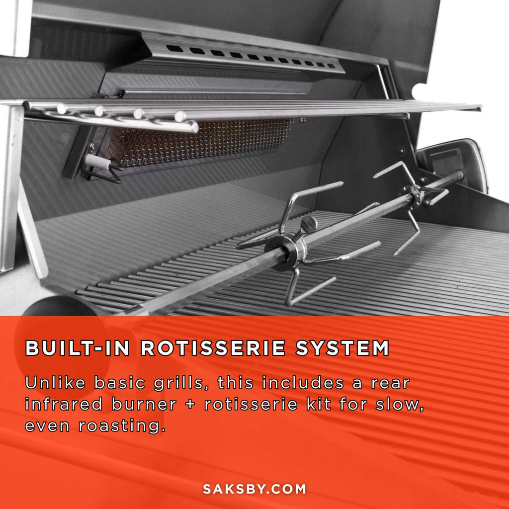 American Outdoor Grill 24NBT T-Series 2-Burner Built-In Natural Gas Grill W/ Rotisserie Kit, 24" [24NBT] (SAK65205)