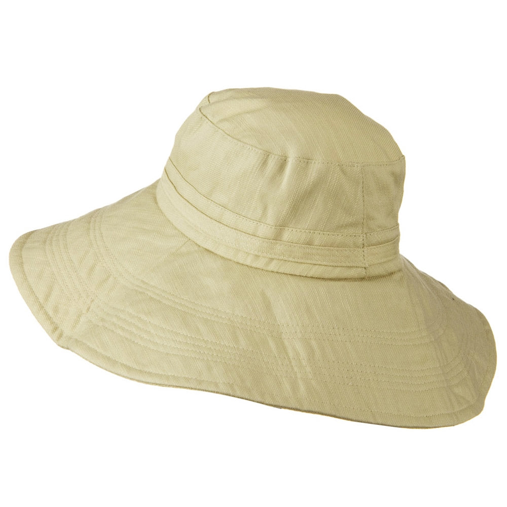 Big Size Ladies Linen Wide Brim Hat