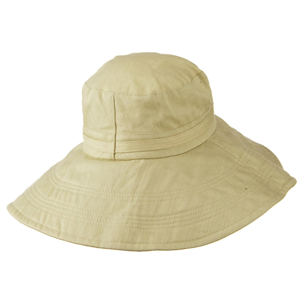Big Size Ladies Linen Wide Brim Hat