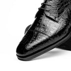 21-532-BKM ANDREA Crocodile Lace Up, Black