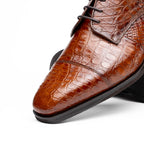 21-532-CGM ANDREA Crocodile Lace Up, Cognac